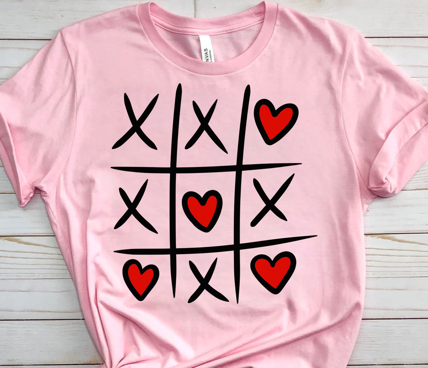 Tic tac toe love pink T-Shirt
