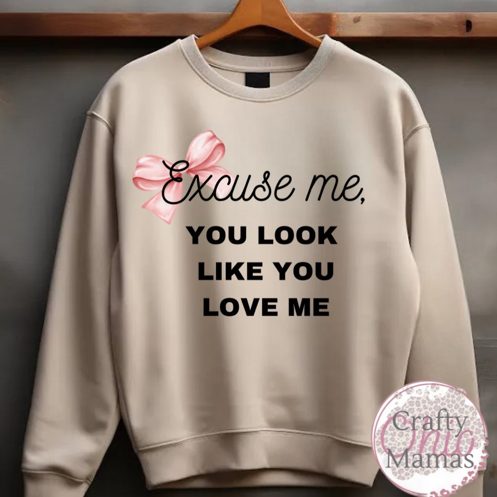 Excuse me, It Looks Like You Love Me beige sweatshirt