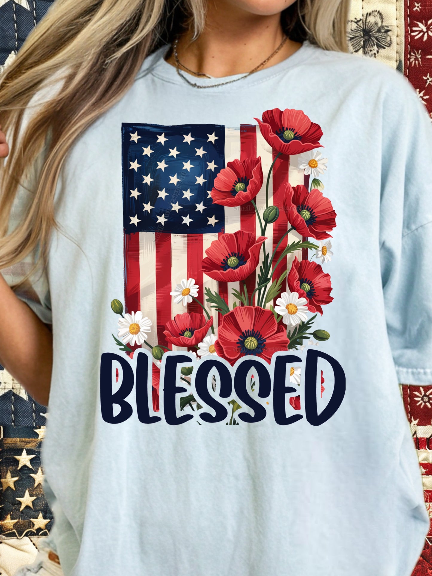 Blessed American Flower Tee