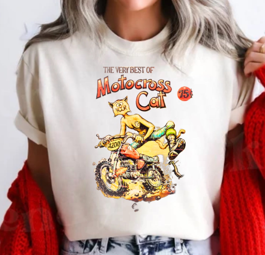 Vintage motorcross cat shirt