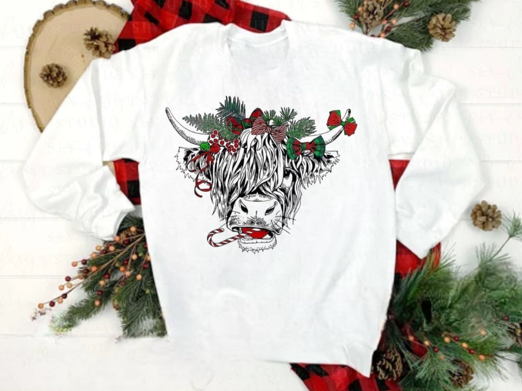 Moo-ry Christmas crew neck