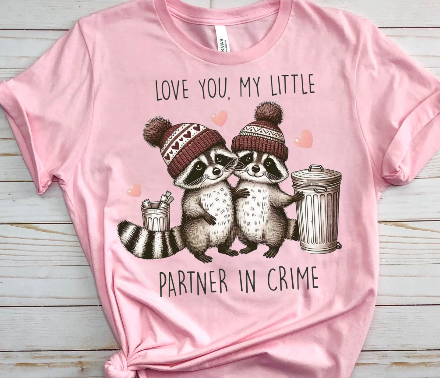Partner in crime love pink Tshirt