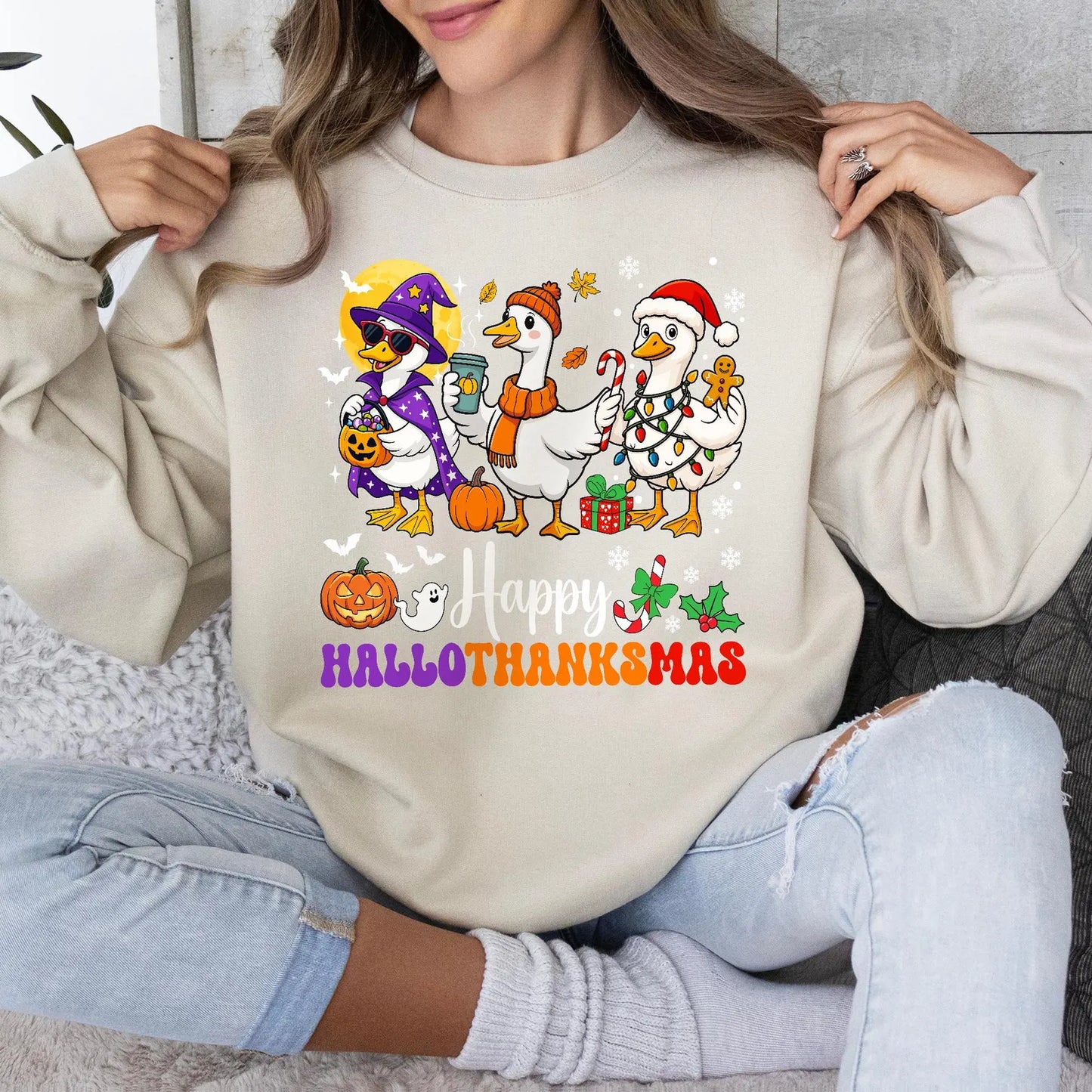 Happy Hallothanksmas ducks Tee