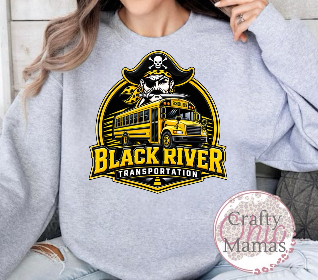 Black River Transportation with bus Crewneck sweatshirt