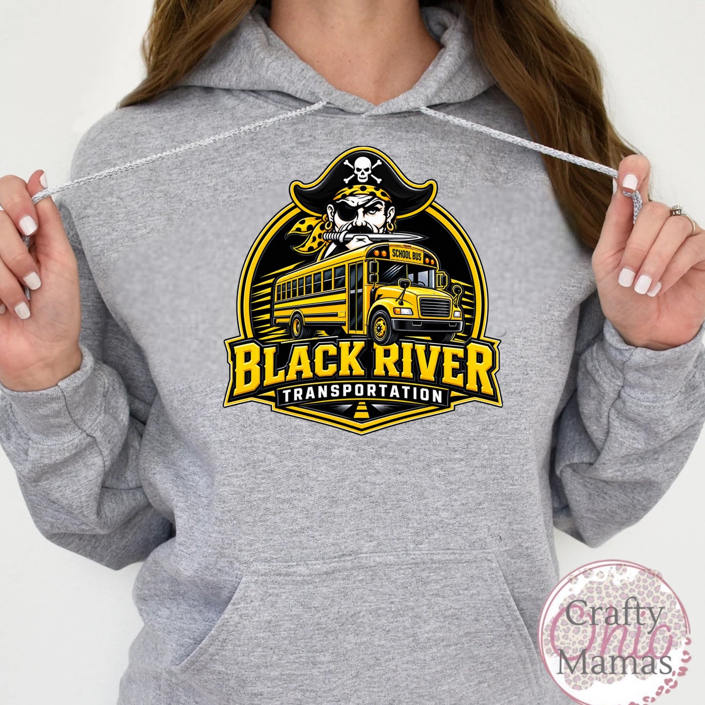 Black River transportation With Bus Hoodie