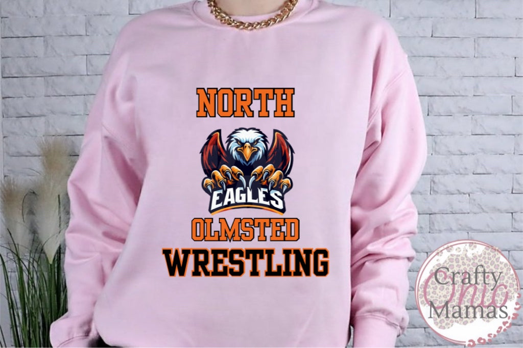 North Olmsted Wrestling Hoodie/crewnecks PINK ADULT