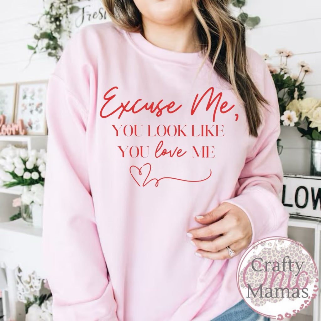 Excuse me, It Looks Like You Love Me Pink sweatshirt