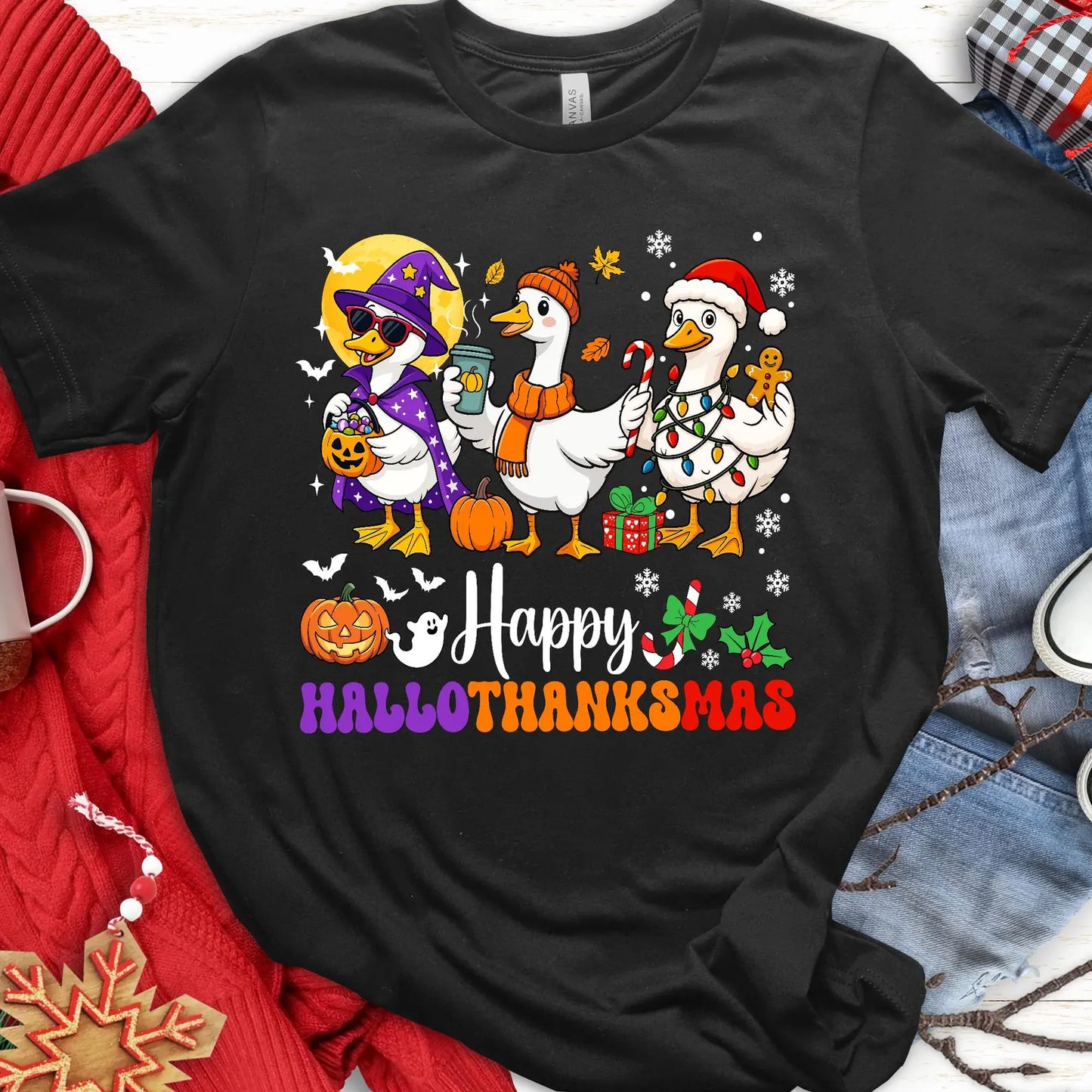 Happy Hallothanksmas ducks