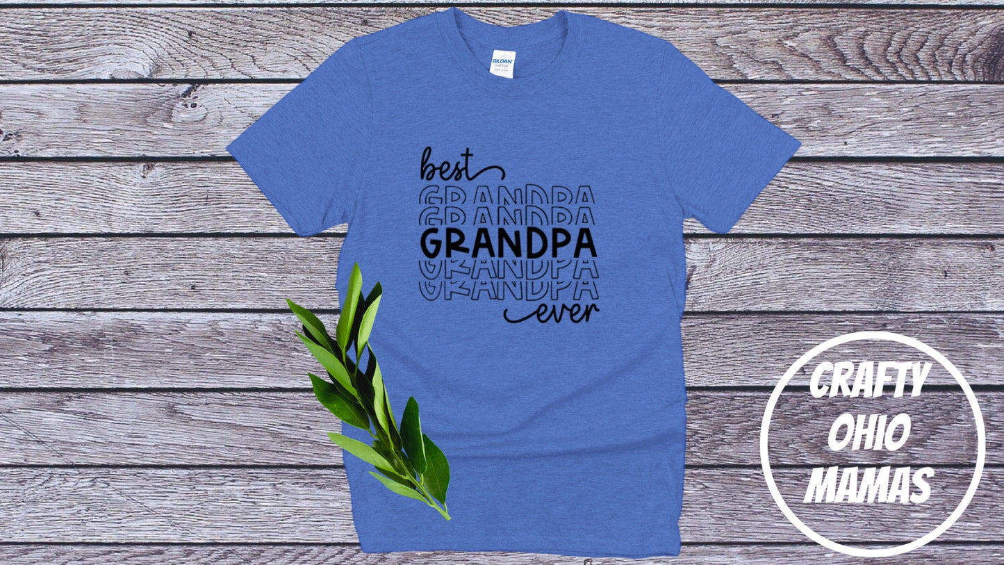 Best Grandpa Blue Graphic Tee