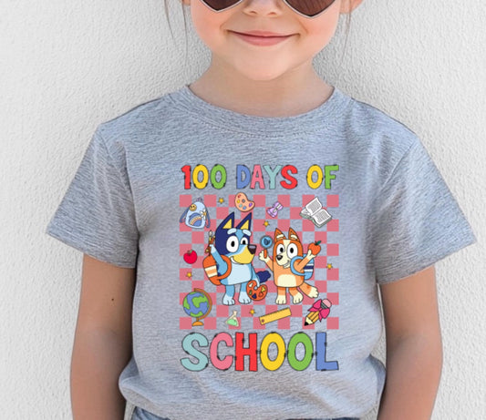 100 days of school bingo and bluey checkered