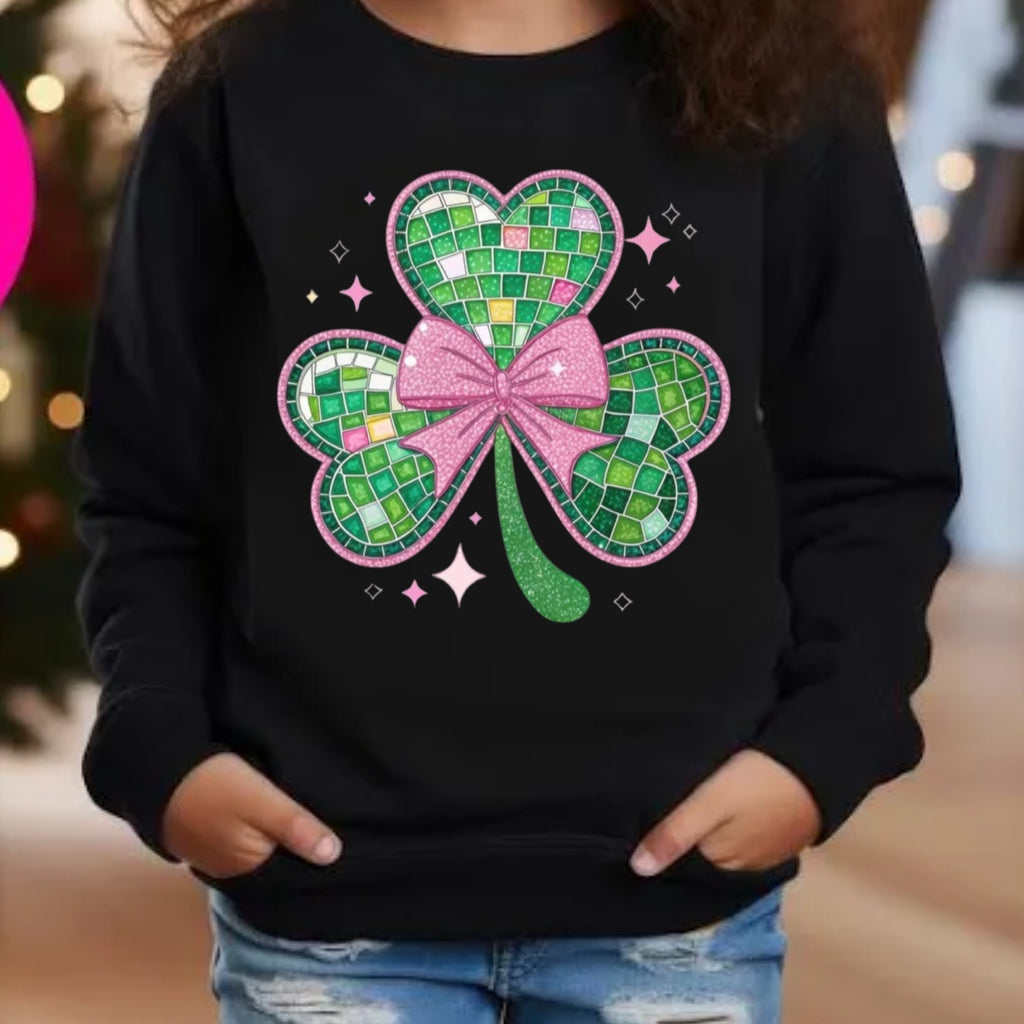 Shamrocks and Bows youth sweatshirt