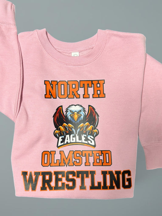 North Olmsted Wrestling Hoodie/crewnecks PINK YOUTH