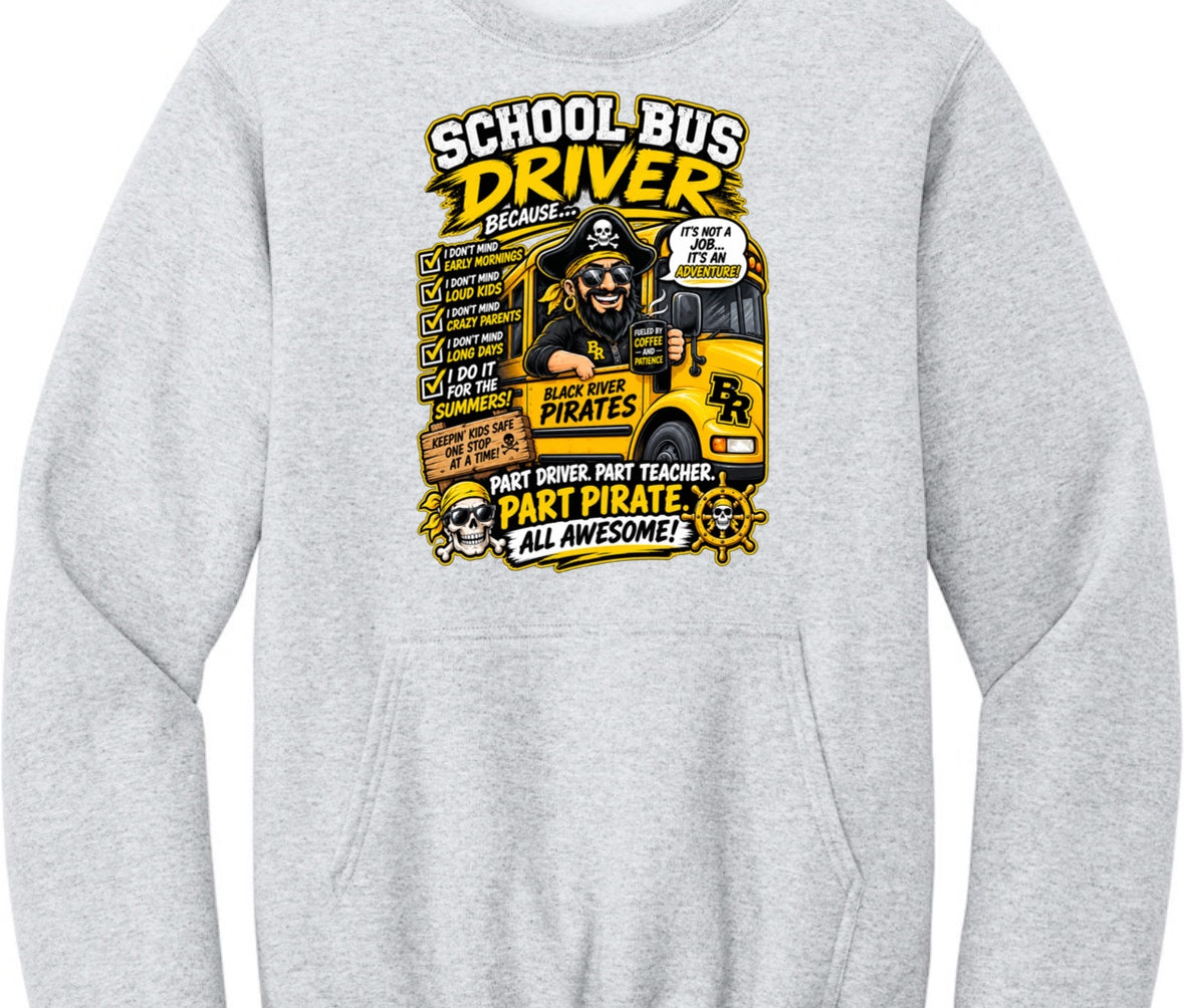 BR school bus driver  Crewneck sweatshirt with pockets