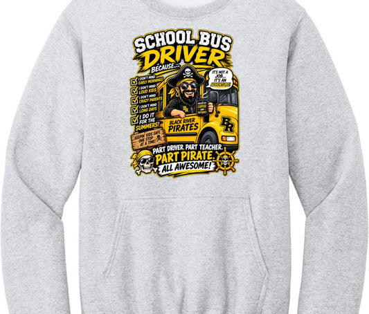 BR school bus driver  Crewneck sweatshirt with pockets