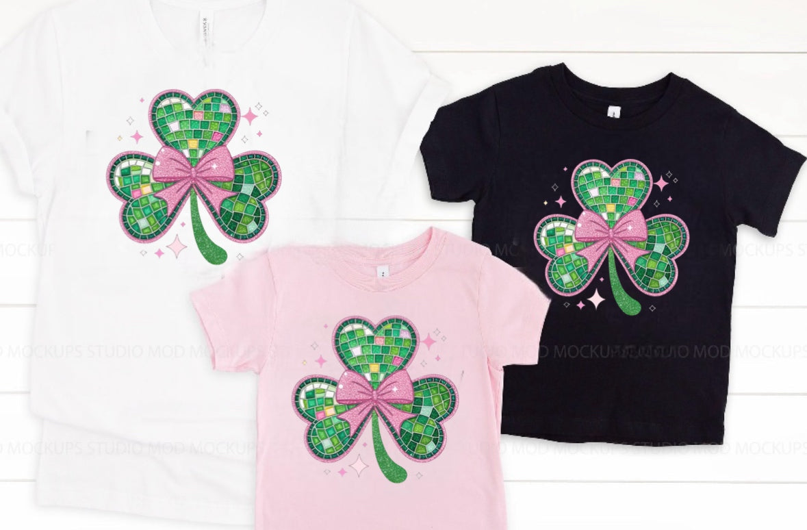 Shamrocks and Bows youth tee
