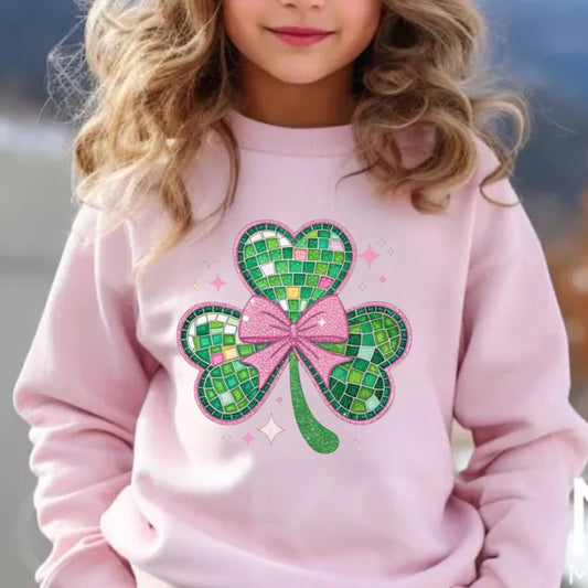 Shamrocks and Bows youth sweatshirt