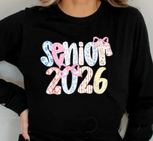 Senior 2026 patch pattern black