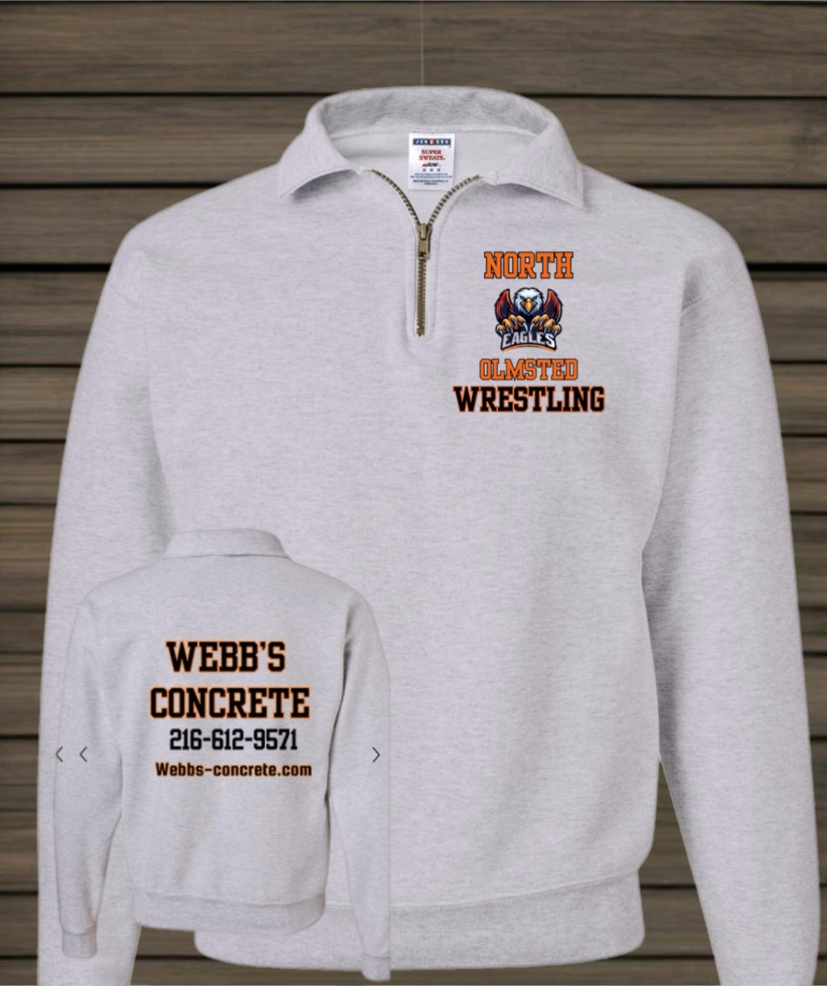 North Olmsted Wrestling Full zip up hoodies/1/4 zip YOUTH