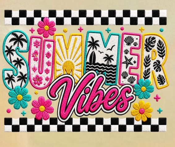 SUMMER VIBES FAUX -comfort colors tee