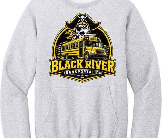 Black River Transportation with bus Crewneck sweatshirt with pockets