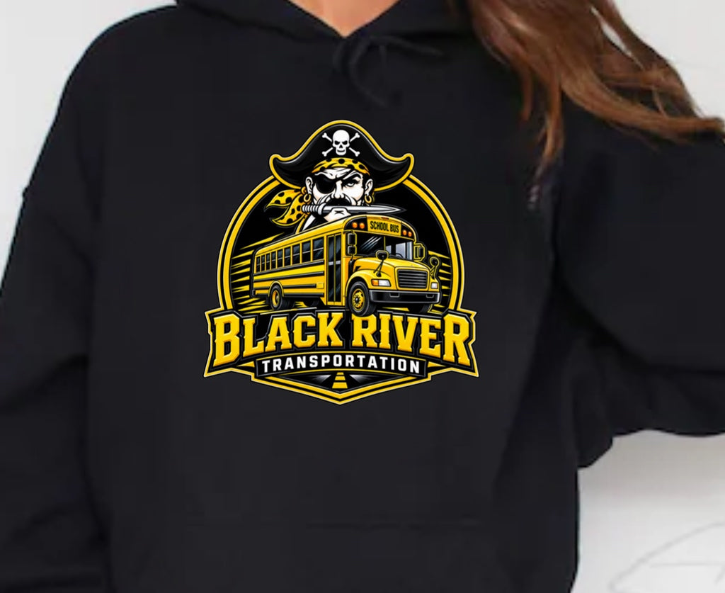 Black River transportation With Bus Hoodie