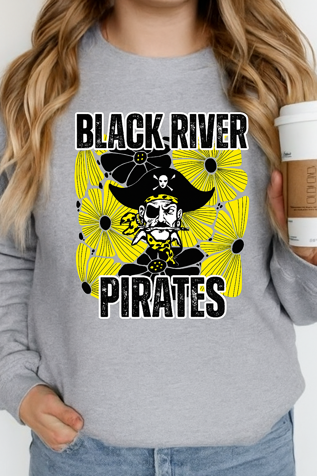 Black River gray Floral