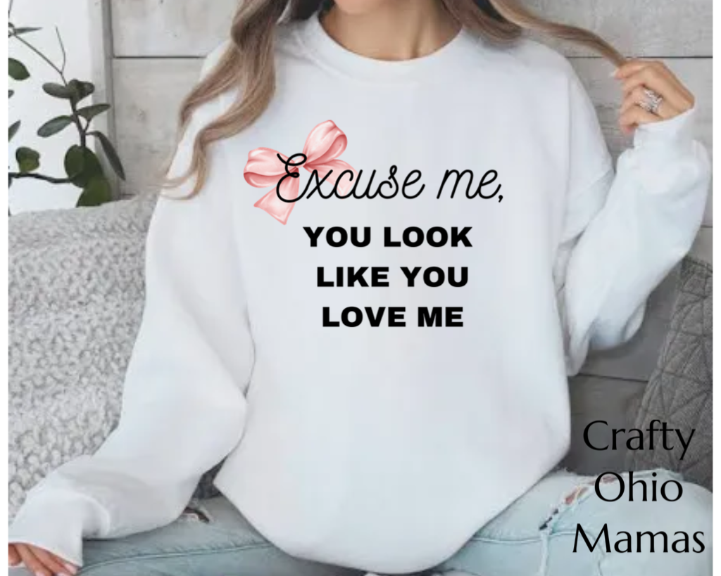Excuse me white sweatshirt