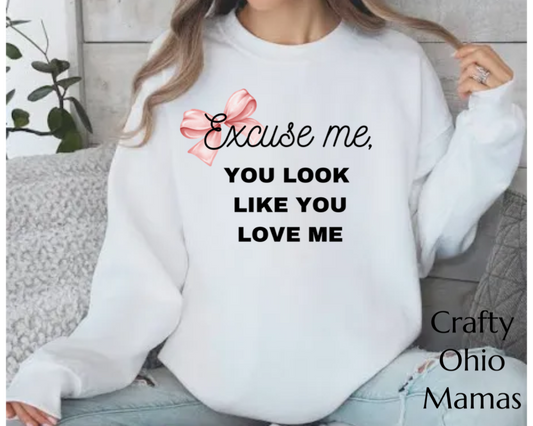 Excuse me white sweatshirt