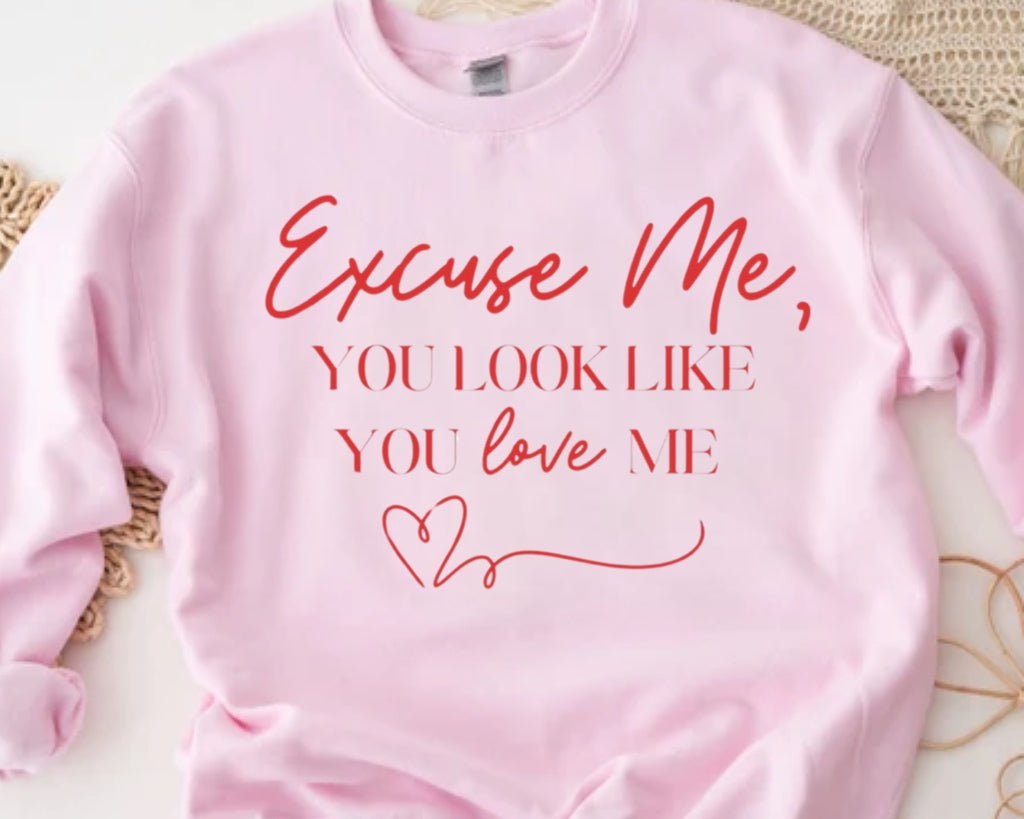Excuse me, It Looks Like You Love Me Pink sweatshirt