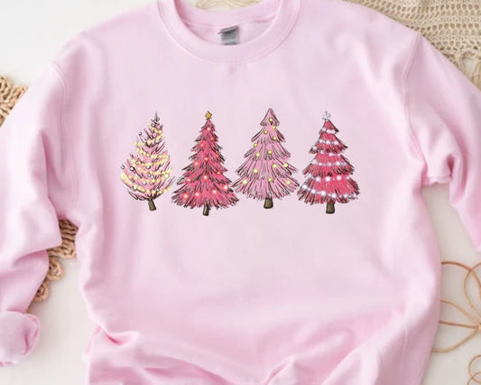 PINK Christmas Trees sweatshirt