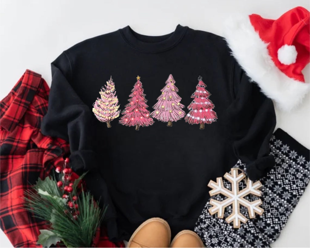 PINK Christmas Trees sweatshirt