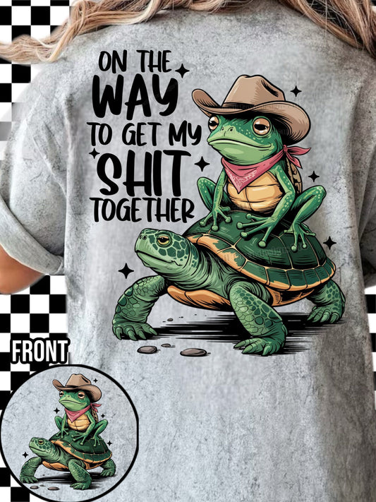 On my way to get my shit together frog tee