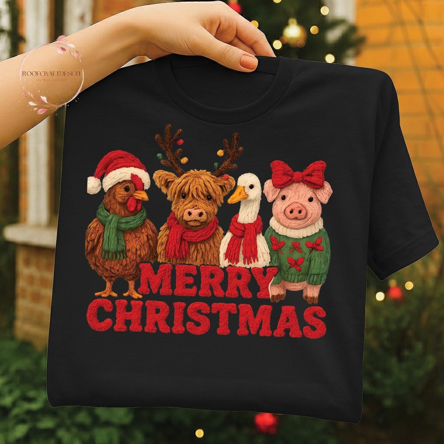 faux Yarn Christmas Farm Friends