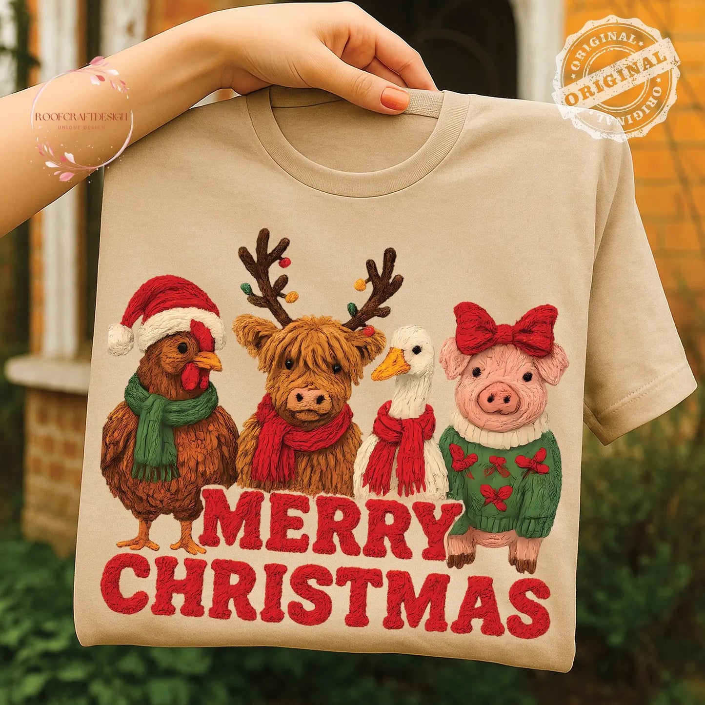 faux Yarn Christmas Farm Friends