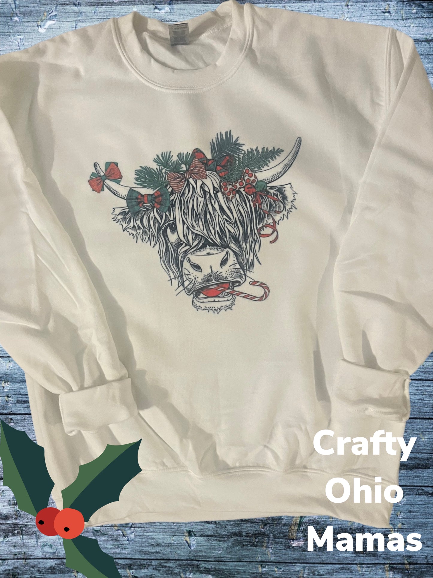 Moo-ry Christmas crew neck