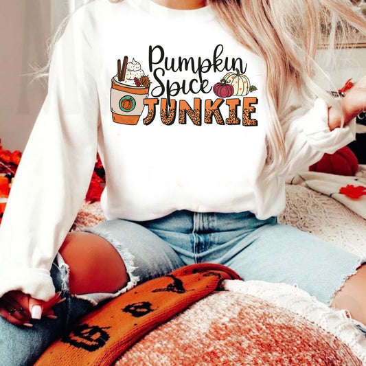 Pumpkin spice junkie crew neck